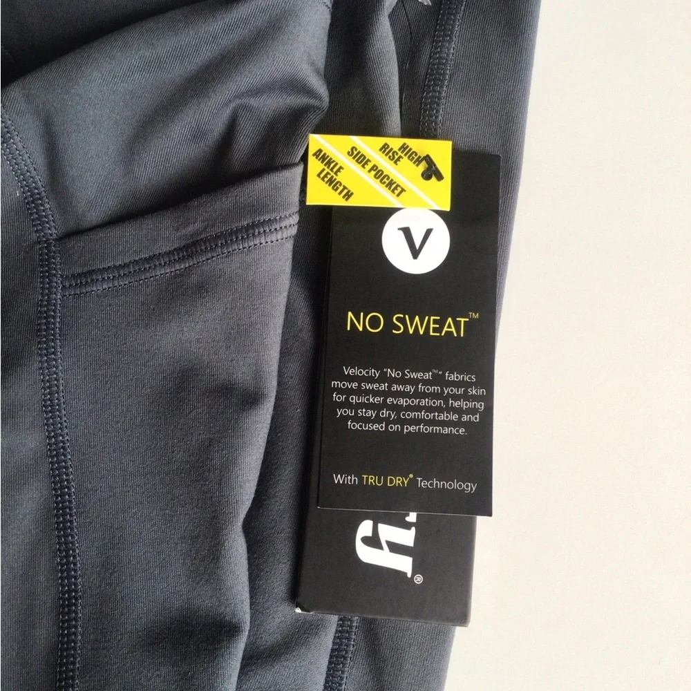 Velocity ankle leggings no sweat tru dry technology High-Waisted Gray Leggings